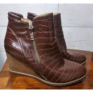 Soul Naturalizer Boots Womens  8.5  Dark Brown Croc Embossed Haley Boot Platform